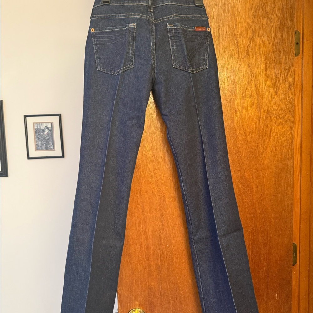 7 For All Mankind Dark Blue Straight Leg Jeans